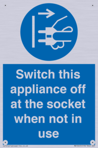 Switch this appliance off at the socket when not in use